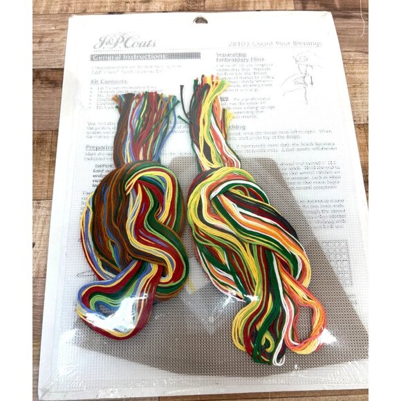 J&P Coats Plastic Canvas Frames 28103 Count Your Blessings Frame Kit - Picture 6 of 6